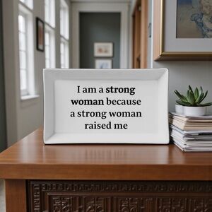 Mother’s Day Strong Woman Ceramic Entry Table Tray Dish Key Home Decor Gift Sale